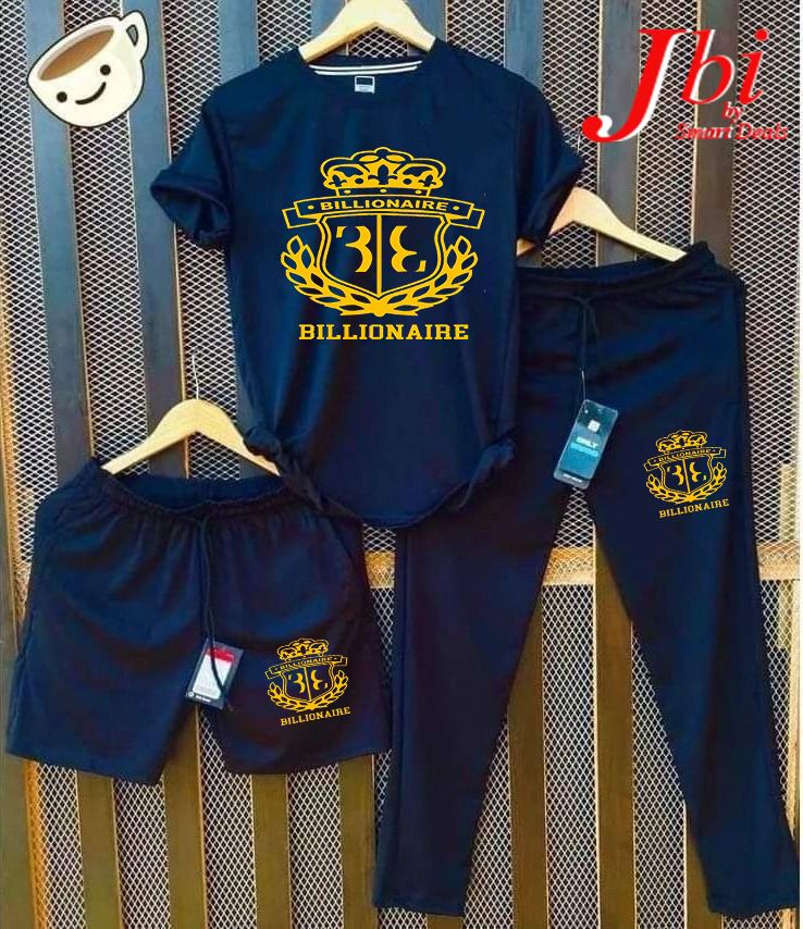 Men’s "Billionaire" 3-Piece Activewear Set (T-Shirt, Joggers & Shorts)