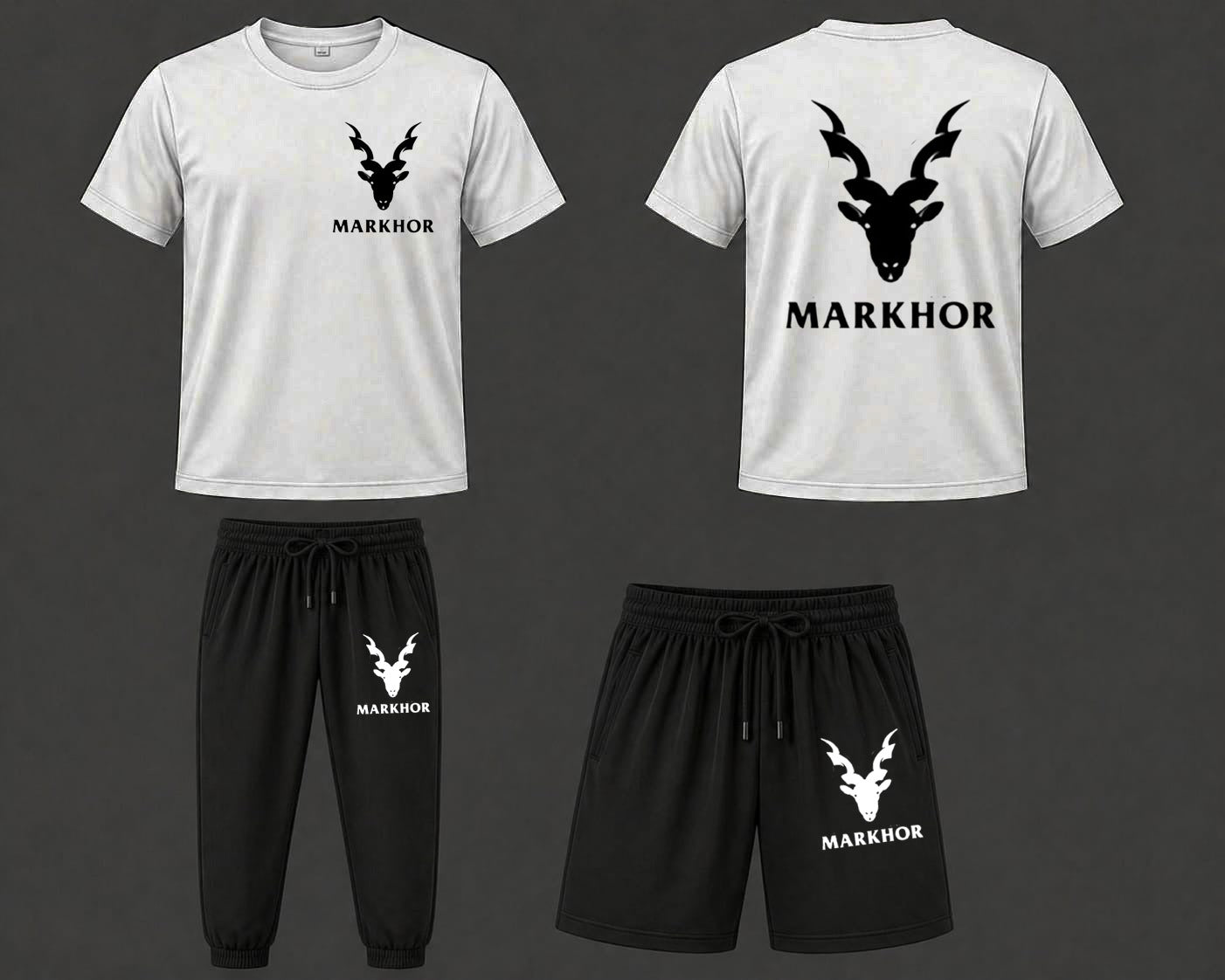 Markhor Signature Series – Premium Men’s Summer Activewear Tracksuit & Shorts Combo