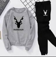 Trendy Two Piece Markhor Printed Fleece Tracksuit BB-002