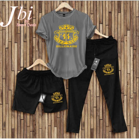 Men’s "Billionaire" 3-Piece Activewear Set (T-Shirt, Joggers & Shorts)