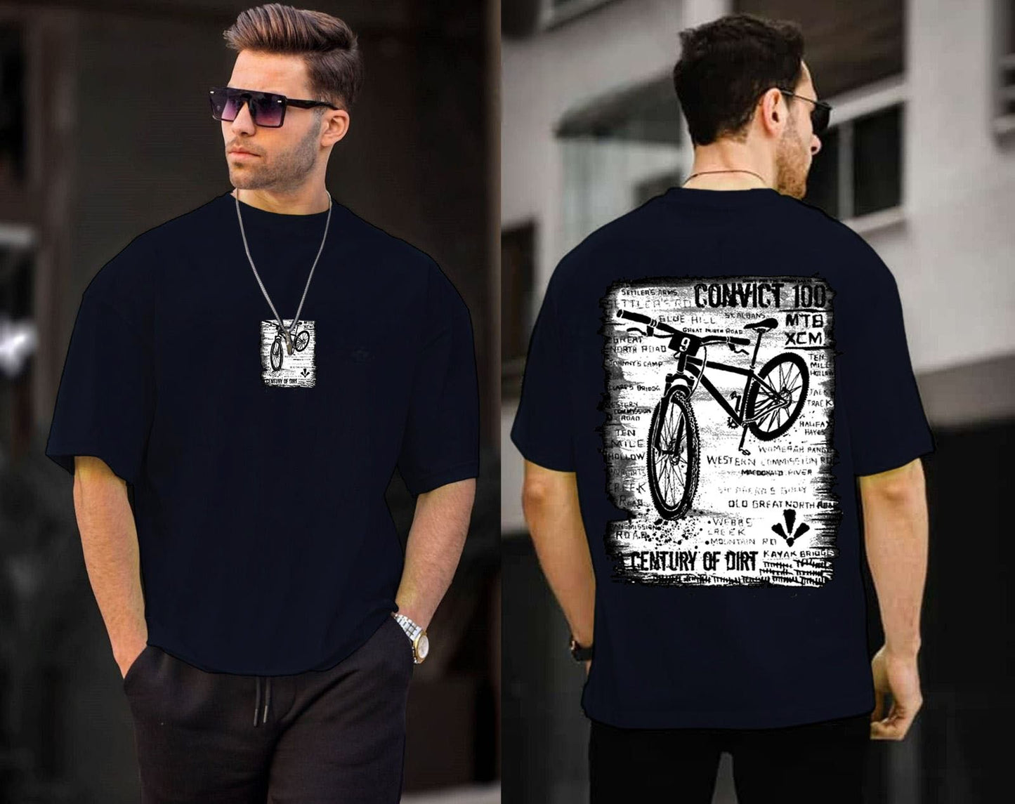 Convict 100 "Century of Dirt" Oversized Graphic T-Shirt - MTB Inspired Streetwear