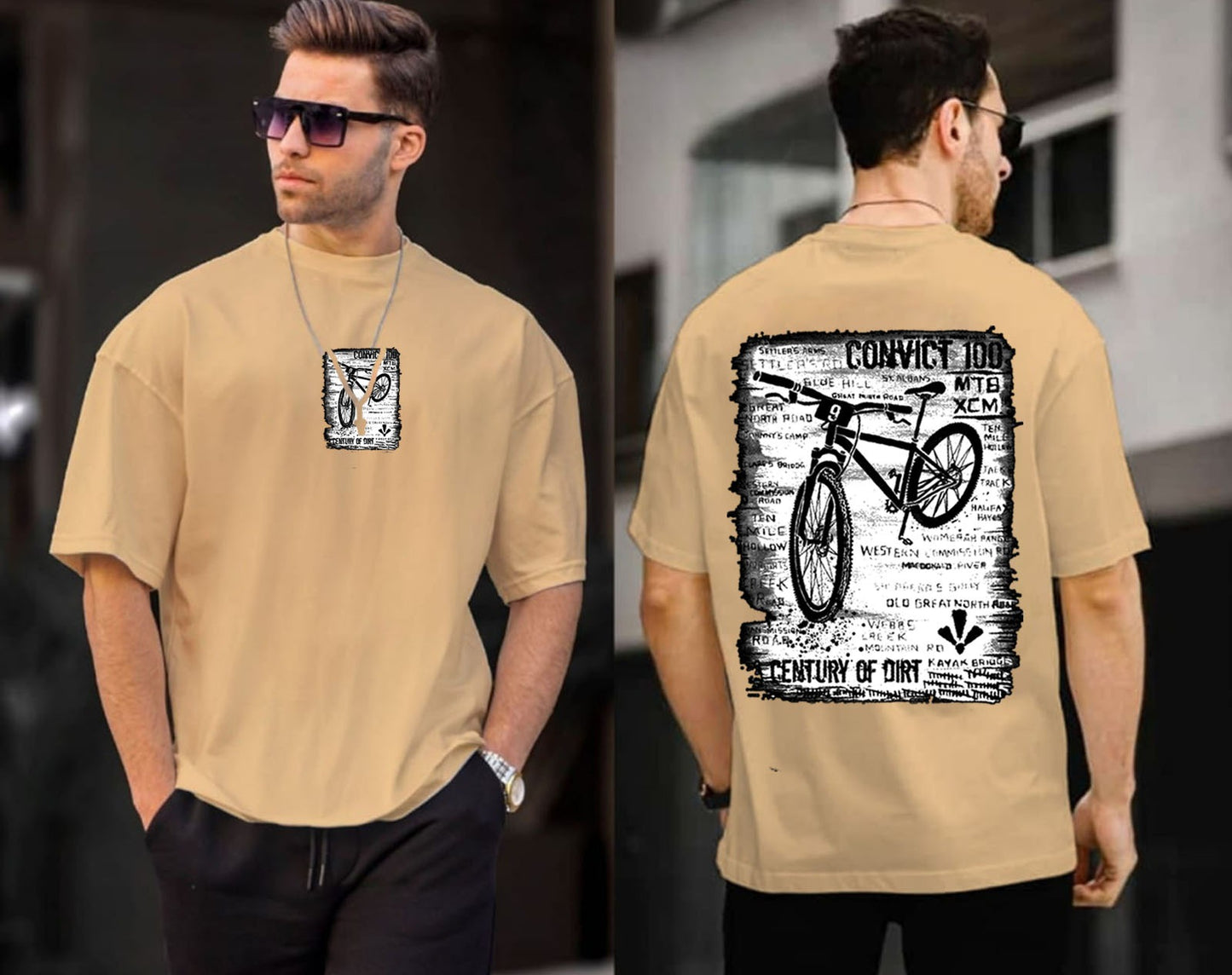 Convict 100 "Century of Dirt" Oversized Graphic T-Shirt - MTB Inspired Streetwear