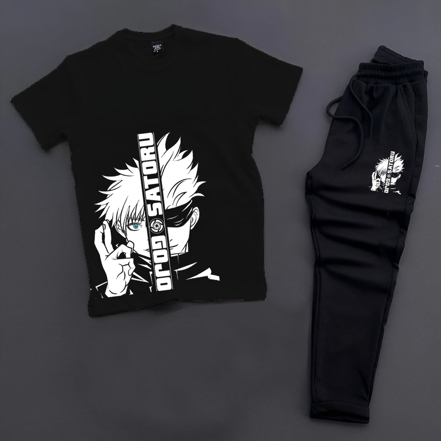 Gojo Satoru "Limitless" Anime Graphic T-Shirt & Joggers Tracksuit Set