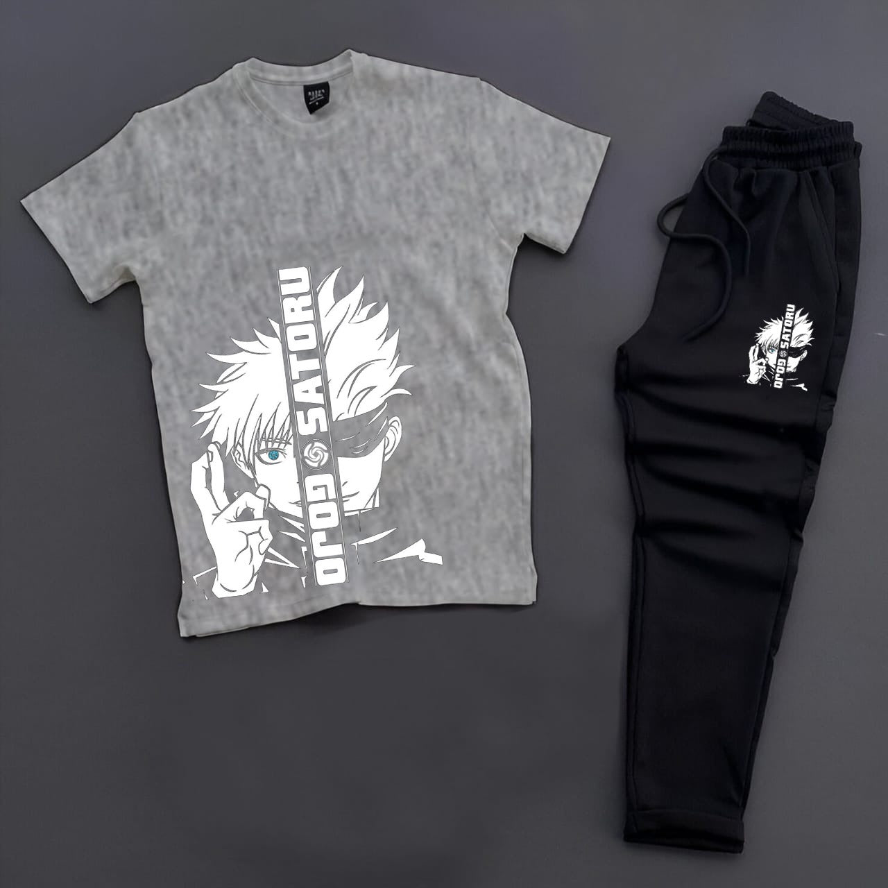 Gojo Satoru "Limitless" Anime Graphic T-Shirt & Joggers Tracksuit Set
