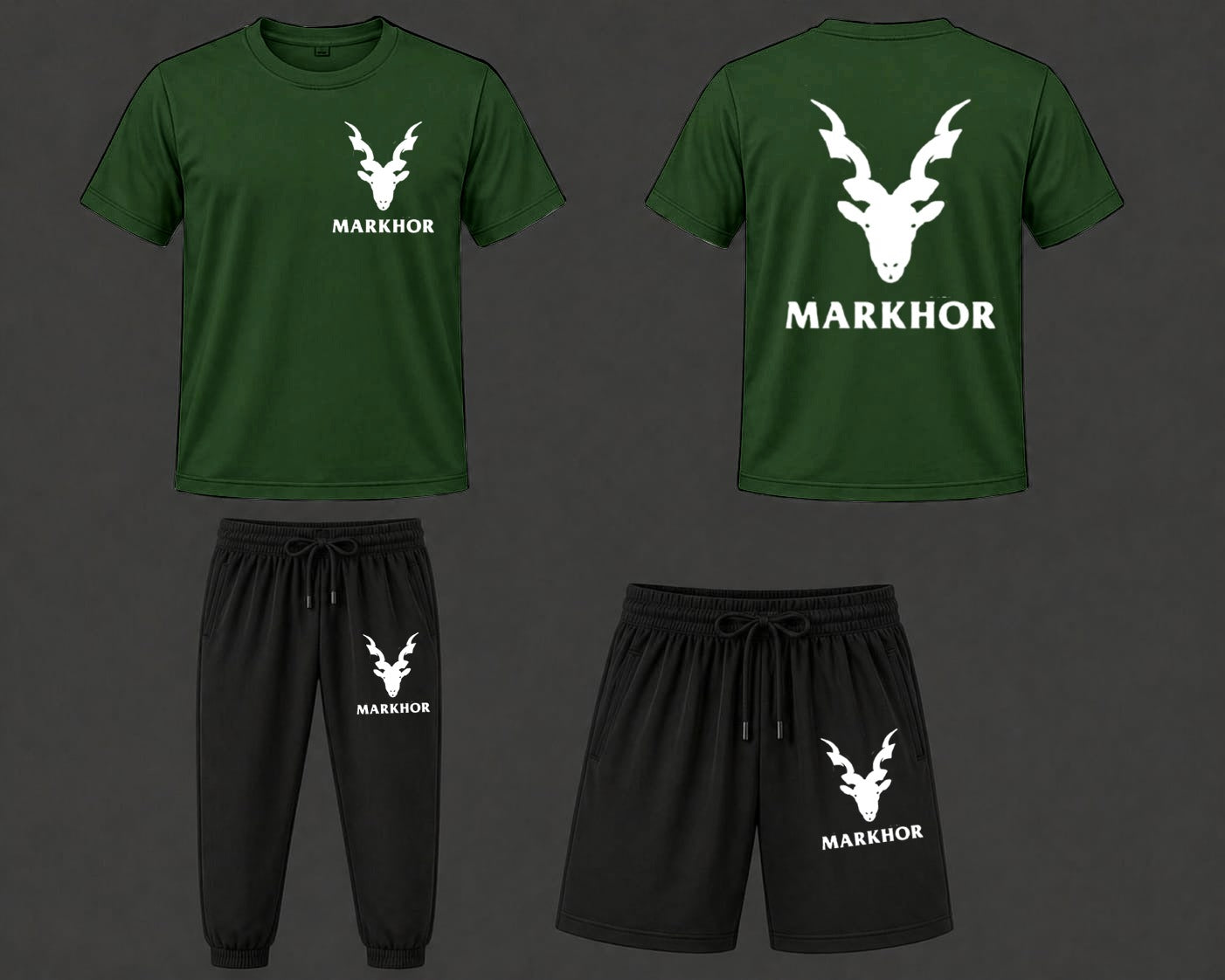 Markhor Signature Series – Premium Men’s Summer Activewear Tracksuit & Shorts Combo