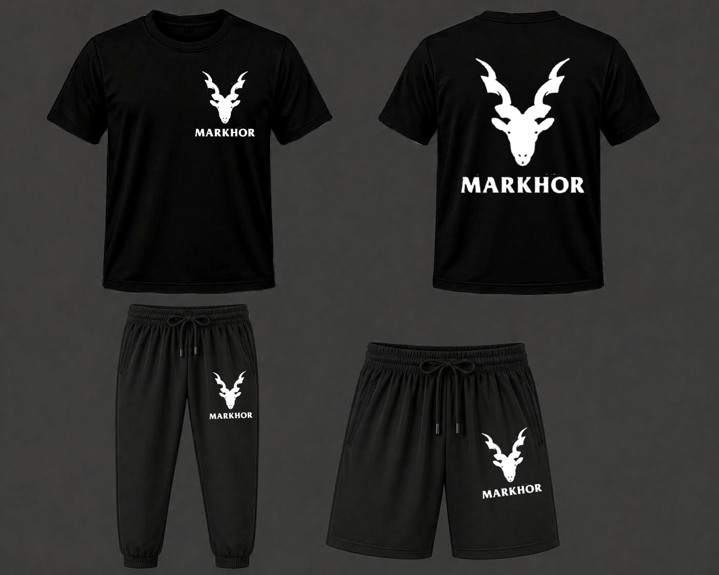 Markhor Signature Series – Premium Men’s Summer Activewear Tracksuit & Shorts Combo