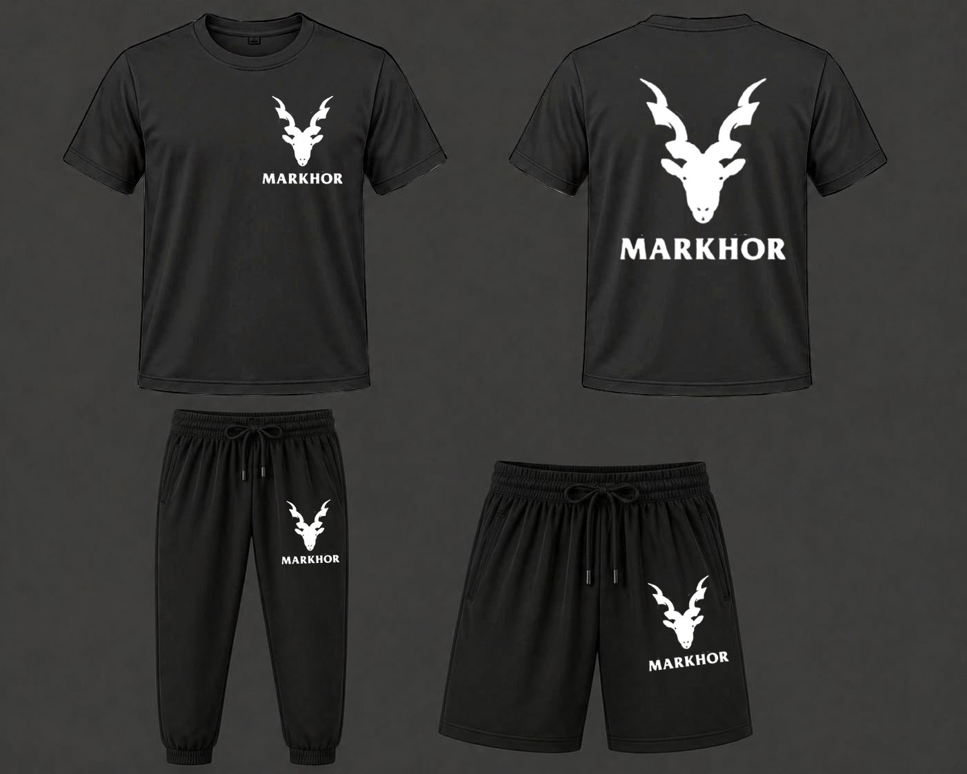Markhor Signature Series – Premium Men’s Summer Activewear Tracksuit & Shorts Combo