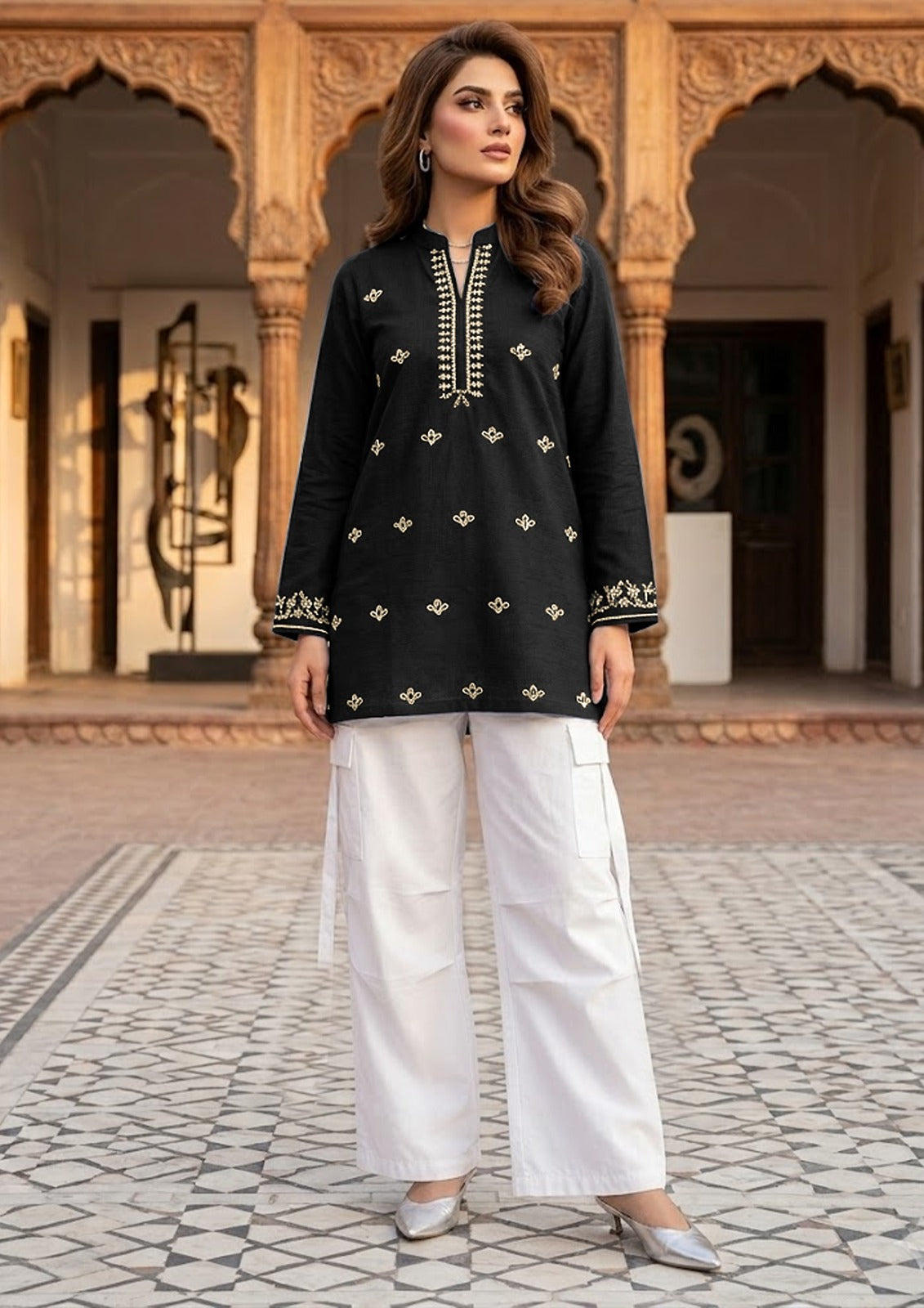 Product Title: The "Zuna" Embroidered Linen Tunic Collection