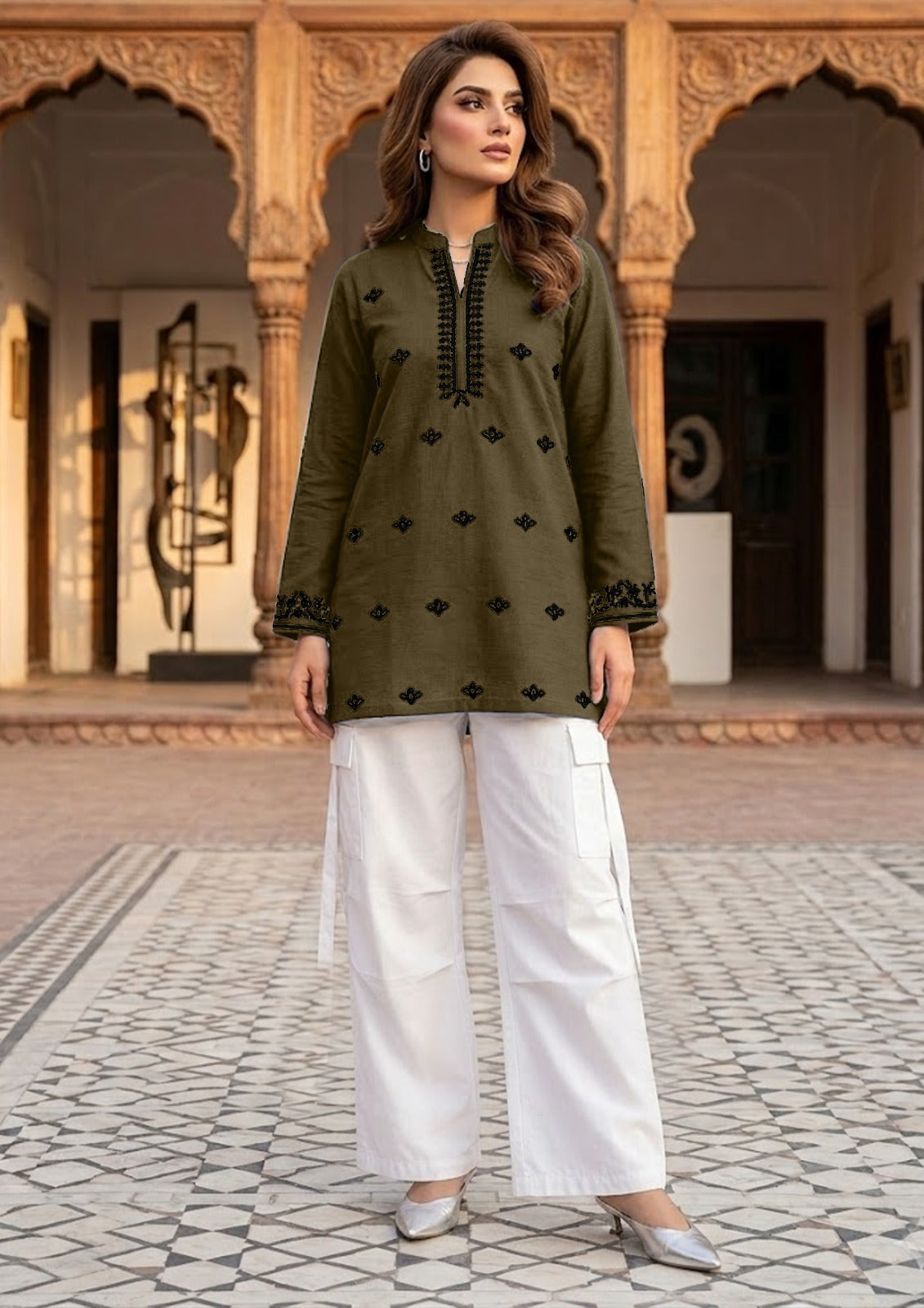 Product Title: The "Zuna" Embroidered Linen Tunic Collection