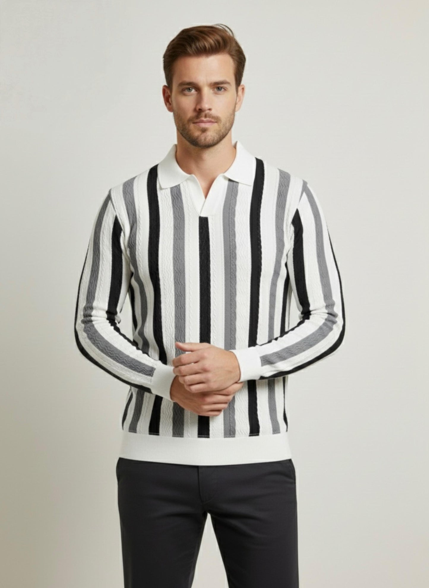 Men’s Textured Camp Collar Button-Down
