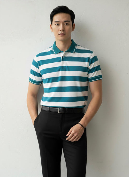 Men’s Urban Tech Quarter-Zip Polo & Pintuck Trouser Set – Premium Monochromatic Loungewear