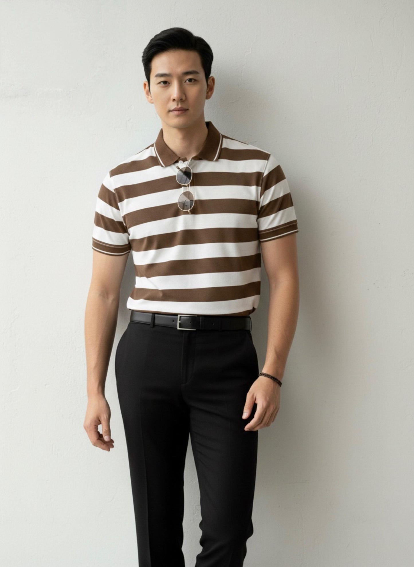 Men’s Urban Tech Quarter-Zip Polo & Pintuck Trouser Set – Premium Monochromatic Loungewear