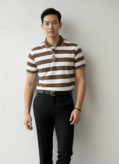 Men’s Urban Tech Quarter-Zip Polo & Pintuck Trouser Set – Premium Monochromatic Loungewear