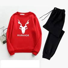 Trendy Two Piece Markhor Printed Fleece Tracksuit BB-002