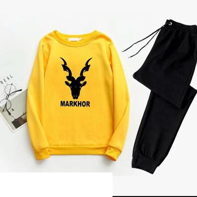 Trendy Two Piece Markhor Printed Fleece Tracksuit BB-002