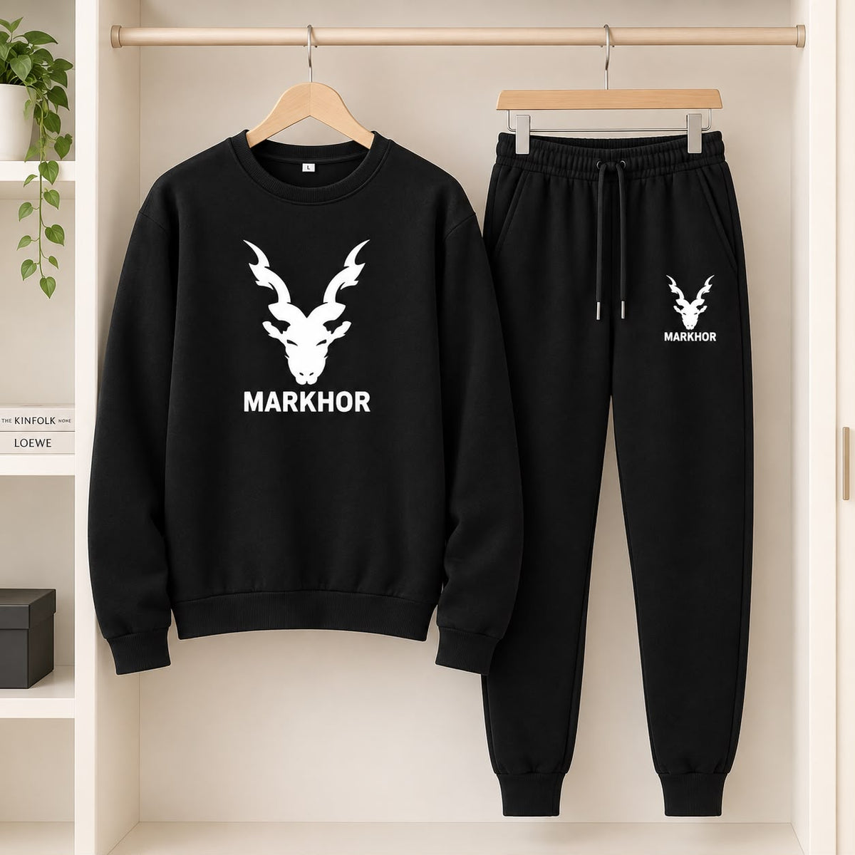Trendy Two Piece Markhor Printed Fleece Tracksuit BB-002